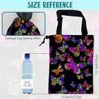Car Garbage Bag Watercolor Colorful Butterflies Hanging Canvas Car Trash Bag Waterproof Drawstring Car Back Seat Organizer for Car Back Front Seat Console with Adjustable Buckle