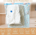 Travel Vacuum Bags with Rechargeable Pump,6 Pack Vacuum Storage Seal Bags for Clothing Suitcase Backpack, Space Saver Compres