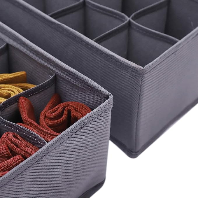 DIOMMELL 6 Pack Foldable Cloth Storage Box Closet Dresser Drawer Organizer Fabric Baskets Bins Containers Divider for Clothes