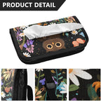 Car Tissue Holder Car Visor Organizer Tissue Box Holder for Car Sun Visor Organizer with Car Vehicle Accessories Essentials Interior for Women Men Black Owl Flowers Butterflies