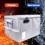 TOMKID Fireproof File Cabinet with Lock, Fireproof Document Organizer Collapsible File Box Filing Cabinet with Handle for Let