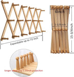 WEBI Accordion Wall Hanger,Expandable Wooden Hat Rack for Wall Mounted Coat Rack,Accordion Hat Hooks Holder for Baseball Caps