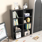 Wooden 4 Cube Storage Organizer, 4 Tier Tall Modern Bookshelf Freestanding Storage Display Organizer, Versatile Cubes Shelf a