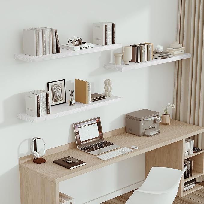 Vivelove Single Floating Shelves 48 Inches, 48 x 10 inch Deep x 1.8 in Thick, Long Wall Shelves Heavy Duty 80 lbs for Bedroom