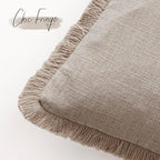 Foindtower Set of 2 Decorative Linen Fringe Throw Pillow Covers Farmhouse Cushion Cover with Tassels Soft Accent Pillowcase f