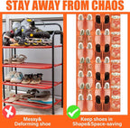 Windyun 40 Over the Door Shoe Organizer Large Mesh Pocket Hanging Shoe Rack for Closet Orange Nonslip Behind Door Storage Hol