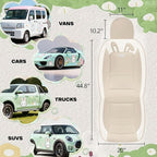 PIC AUTO Car Seat Covers, Cute Rabbit Premium Beige Leather Seat Covers, Universal Fit Front Seat Covers for Cars, Trucks, SU
