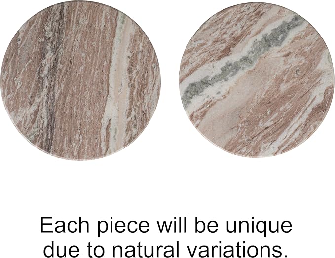 Creative Co-Op Round Marble Lazy Susan, Forest Brown