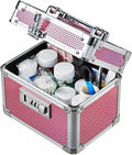 Adazzo Medicine Lock Box with 3-Digit Combination Lock – Pink Lockable Storage Box for Medication, Small Lock Box for Valuabl