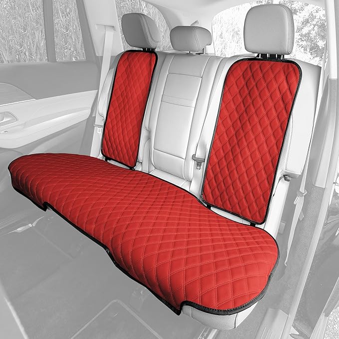 FH Group Car Seat Cushion Rear Set Faux Leather Automotive Seat Cushions - Universal Fit, Rear Car Seat Cushion, Car Seat Cus