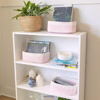 NaturalCozy 11.8"x8"x4.5” Rectangle Storage Baskets for Shelves 3 Pack | Cotton Rope Woven Small Baskets for Organizing | Sma