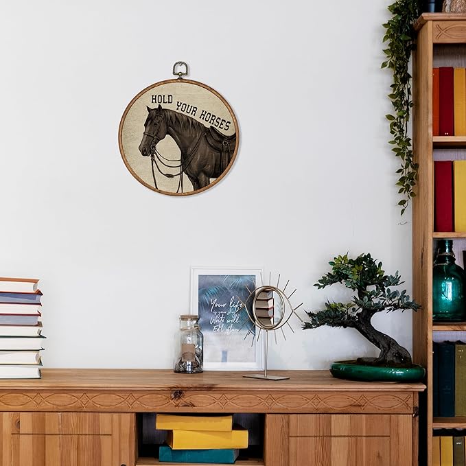 KSDUT Vintage Horse Wall Art Decor - Preppy Trendy Western Wall Art Canvas Frame Hanging Prints, Retro Inspirational Hold You