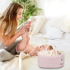 Large Baby Diaper Caddy Organizer for Girl Boy Rope Nursery Storage Bin Basket Portable Holder Tote Bag for Changing Table Ca