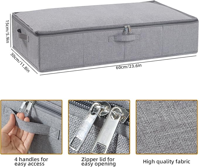 Clothing Storage Bins, Clothes Boxes with Handles, Underbed Storage Box With Sturdy Structure, Baskets for Organizing