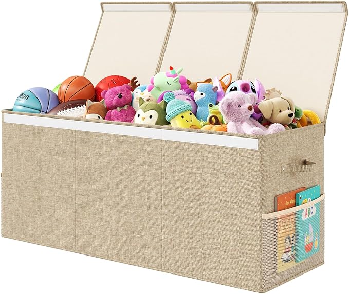 Extra Large Toy Box Chest with Lid, Kids Toy Storage Organizer for Boys Girls, Big Toy Bin Basket Extra Large Toy Storage Box