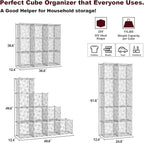 C&AHOME Cube Storage Organizer with Doors, 10-Cube Shelves, DIY Plastic Modular Bookshelf, Closet Clothes Storage Shelving Id