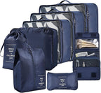 8 Set Compression Packing Cubes for Travel Essentials,Suitcase Organizer Bags, Carry-On Luggage Accessories with Laundry & To