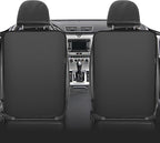 Meolsaek Kick Mats Back Seat Protector, Waterproof Oxford Seat Back Protector, Car Seat Back Protector for Kids, Back of Seat Protector for Kids Feet Car Seat (Black A -2pc)
