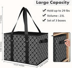 WISELIFE Reusable Grocery Bags 8 Pack,Large Grocery Tote Bag Water Resistant Shopping Bags Foldable Grocery Bag for Clothes,Shoes and Picnic,Black