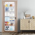 Univivi Over the Door Organizer, 6 Tiers Behind Door Storage with Clear Deep Pockets Hanging Organizer for Closet, Bedroom, N