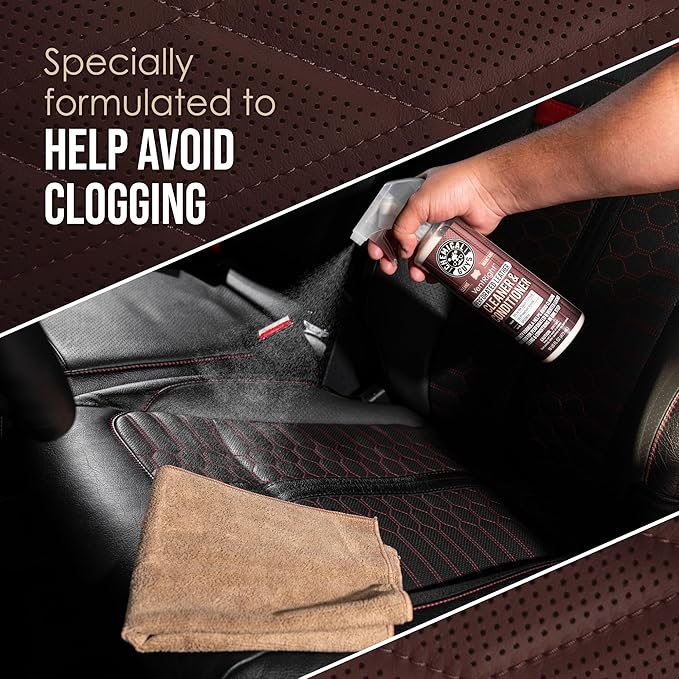 Chemical Guys VentRight Perforated Leather Cleaner and Conditioner Deep Cleaning Leather Cleaner for Ventilated Seats with Ad