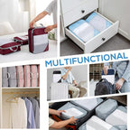 Compression Packing Cubes, 7 Set Packing Cubes for Travel Compression, Lightweight Compressible Package Organizer for Carry O