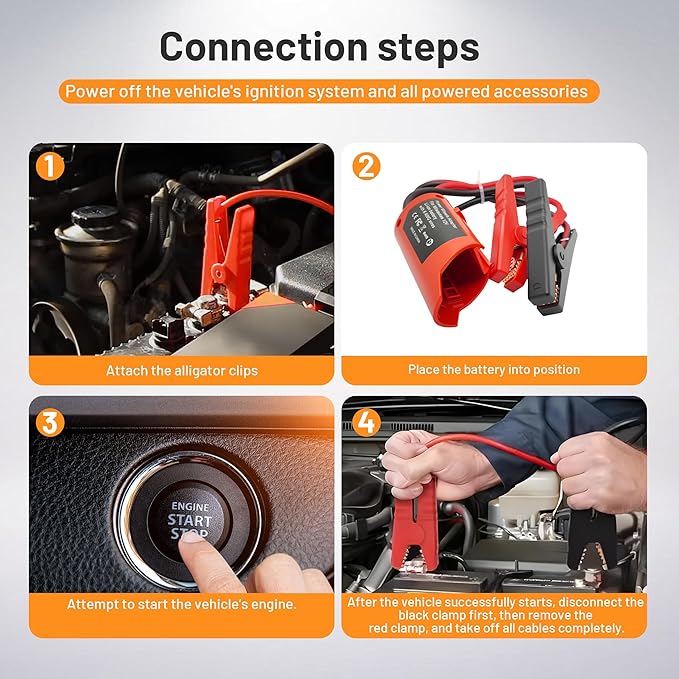 Jumper Cables Adapter for Milwaukee M12 12V Battery, 6FT 12AWG Portable Car Jump Starter Booster Cables, Automotive Emergency Power Tool for Car Truck SUV Jump Starting Using Tool (6FT 12AWG)