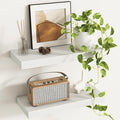 Fun Memories Deep Floating Shelves - 16" W x 9.3" D x 1.6" H Rustic White Wall Shelf - Wall Mounted Shelves for Storage - Woo