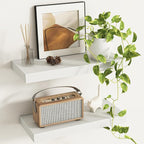Fun Memories Deep Floating Shelves - 16" W x 9.3" D x 1.6" H Rustic White Wall Shelf - Wall Mounted Shelves for Storage - Woo