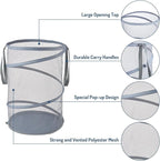 Seiritex Mesh Popup Laundry Hamper 115L Collapsible Laundry Basket Extra Large Capacity Foldable Clothing Storage Basket with