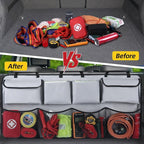 Car Backseat Hanging Trunk Organizer Extra-Long, 30% More Storage, 8 Large Pockets Car Storage Bag for SUV, Truck, Van - Super Capacity SUV
