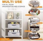 Closet Storage Bins 6 Pack, Large Closet Organizer Baskets with Divider & Handles,Trapezoid Fabric Shelf Organizers, Collapsi