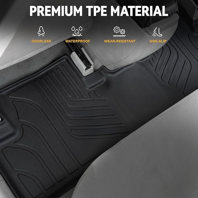 Floor Mats for Honda Civic Sedan 2012-2015, All Weather Floor Mats Trunk Cargo Liner and Door Sill Guards Accessories, Full Coverage Set (Not fit Coupe or Hybrid Models)