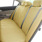 FH Group Car Seat Cover Beige Full Set Deluxe Leatherette Protector Interior Accessories Universal Fit Full Set - Airbag Comp