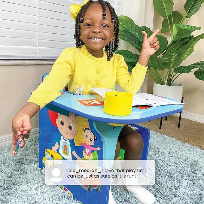 Delta Children Chair Desk with Storage Bin - Greenguard Gold Certified, CoComelon