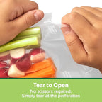 FoodSaver Quart Pre-Cut Vacuum Seal Bags, Easy Use Vacuum Storage Bags, Align to Seal and Tear to Open Vacuum Sealer Storage 