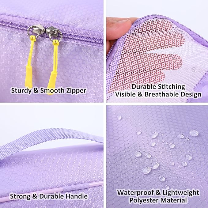COVAX Packing Cubes for Suitcases, 5 Set Travel Luggage Organizer Bags and Storage Packing Cubes for Women Men, Purple