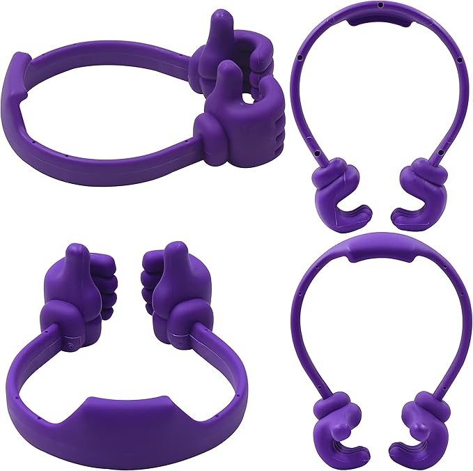 Honsky Cell Phone Tablet Stands (Pack of 5) Thumbs-up Cellphone Holder, Tablet Display Stand, Mobile Smartphone Mount Cradle for Desk Desktop - Universal, Multi-Angle, Cute, Purple