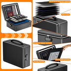 ENGPOW Fireproof Document Box, Hard Case File Box with Fireproof Zipper＆Lock, 6400°F Heat Insulated Fire and Water Resistant 