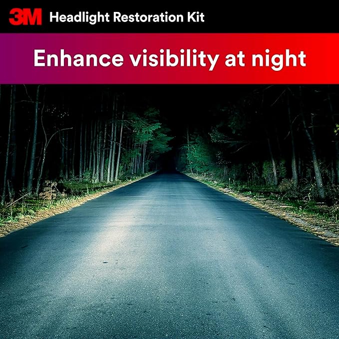 3M Headlight Lens Restoration Kit, Medium Duty 2-Pack, No Tools Required, Restores Cloudy Yellowed Plastic Lenses, Includes S