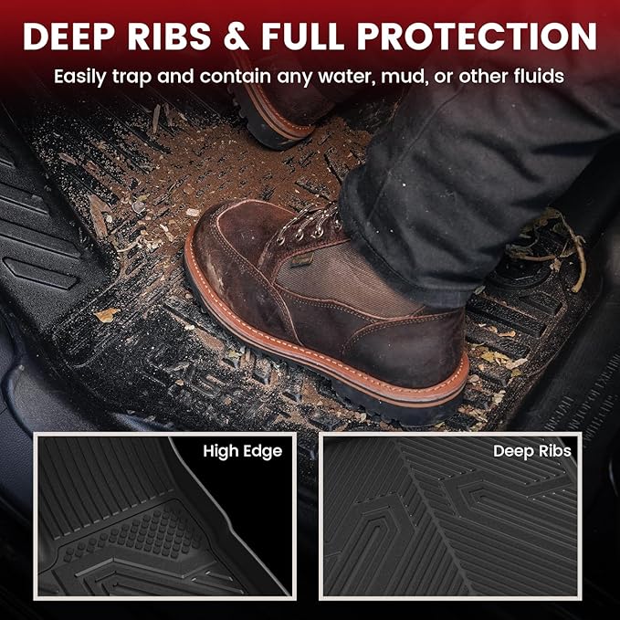 LASFIT Floor Mats & Cargo Liner with Backrest Mat for Chevrolet Chevy Equinox/GMC Terrain 2018-2024 (Not for Equinox EV 2024-2025), All Weather TPE Custom Fit Floor Mats Car Mats Full Set, Black