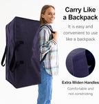 VELVETSURE Heavy Duty Extra Large Moving Bags W/Backpack Straps - Strong Handles & Zippers, Storage Totes For Space Saving, F