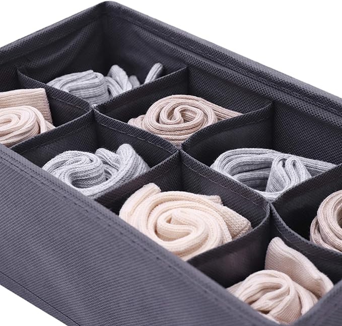 DIOMMELL 6 Pack Foldable Cloth Storage Box Closet Dresser Drawer Organizer Fabric Baskets Bins Containers Divider for Clothes