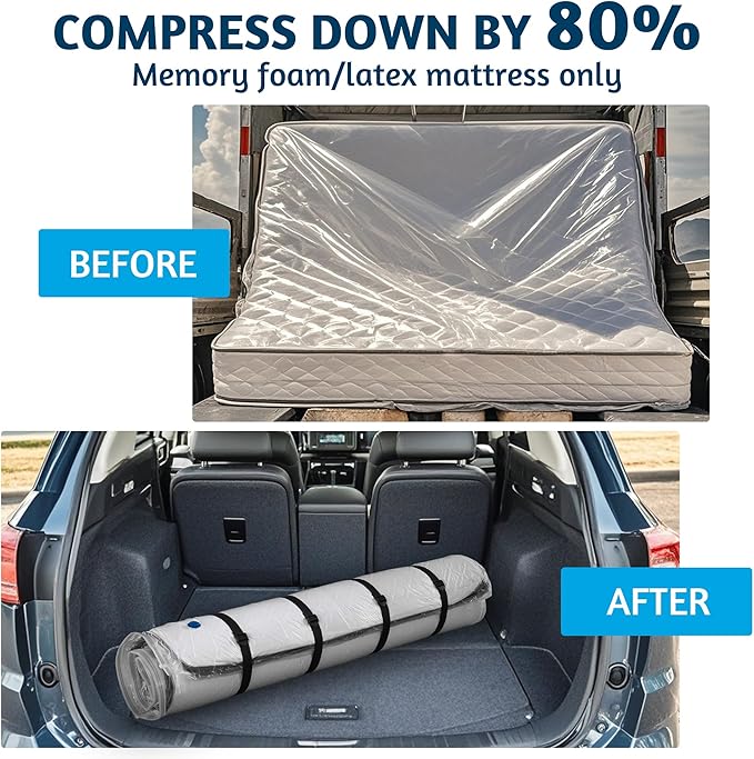 Vacuum Mattress Bag for Memory Foam and Latex - Sealed for Easy Movement, Transport and Storage (King/California King)
