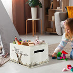 Rustic Bunny Storage Bins & Boxes with Handles, Farmhouse Rabbit Foldable Basket for Organizing, Live Like Someone Left the G