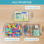 Vtopmart 6 Qt Plastic Storage Bins with Lids, Clear Sensory Bins, Arts Crafts Organizers and Storage, Stackable Containers fo