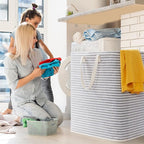 Lifewit 2 Pack Laundry Basket 100L Each, Collapsible Clothes Hamper with Reinforced Handles, Freestanding Waterproof Design f
