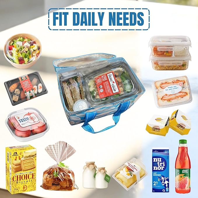 VENO 2 Pack Small Cooler Bag, Insulated Grocery Bags, Collapsible Cooler, Reusable Shopping Bags for Groceries, Water Resistant, Zippered, 2.5 Gallon (Spring Breeze, 2 Pack)