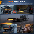 Nilight 60 Inch Truck Tailgate Strobe Light Strip Tail Emergency Bar Rear Window Warning Lamp Ultra-Bright Double Row 360 LED for Pickup Trailers Construction Vehicles Car SUV, Amber