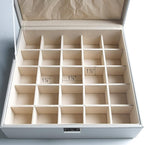 Frebeauty Earring Organizer Classic Jewelry Box 50 Slots Double Layer Jewelry Storage Case with 6 Necklace Hook and Bracelet 